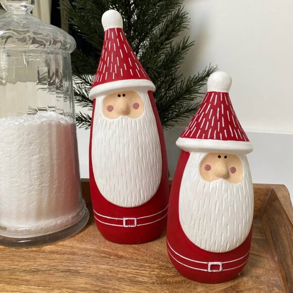 (Set of x2) Abbott Collection - Handpainted Cement Christmas Gnomes - Picture 1 of 4